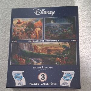 Disney Thomas Kinkade Panoramic Puzzle Collection. 3 Puzzles. Great Condition